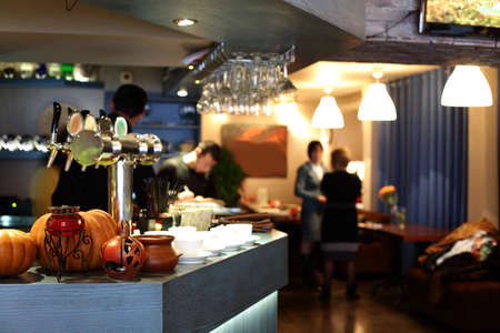 beautiful brand new european restaurant in downtownのeditorial素材