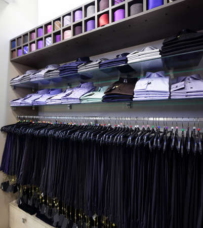 luxury and fashionable brand new interior of cloth storeのeditorial素材