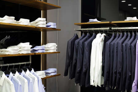 luxury and fashionable brand new interior of cloth storeのeditorial素材