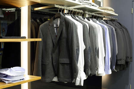 luxury and fashionable brand new interior of cloth storeのeditorial素材