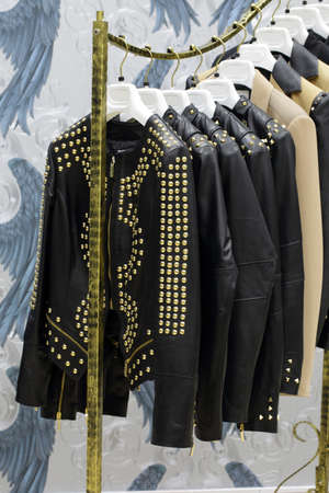 luxury and fashionable brand new interior of cloth storeのeditorial素材