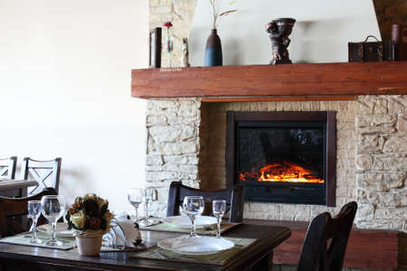 beautiful brand new european restaurant in downtownのeditorial素材