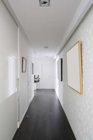 Modern and simple interior of hallway at houseの写真素材