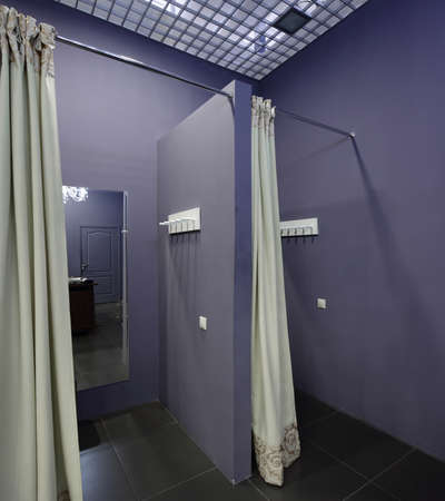 beautiful and clean interior of dressing room at the store