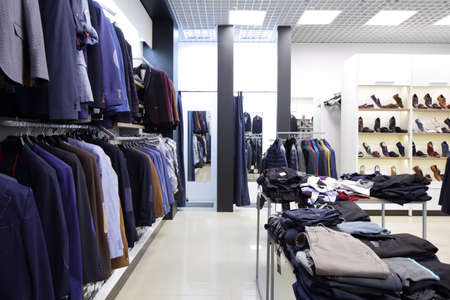 luxury and fashionable brand new interior of cloth storeのeditorial素材