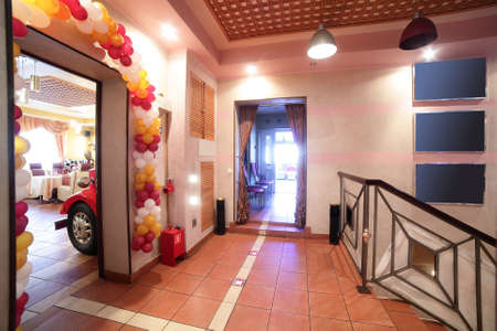 beautiful brand new european restaurant in downtownのeditorial素材