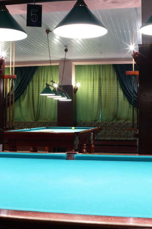 brand new and modern billiard interior in night timeのeditorial素材