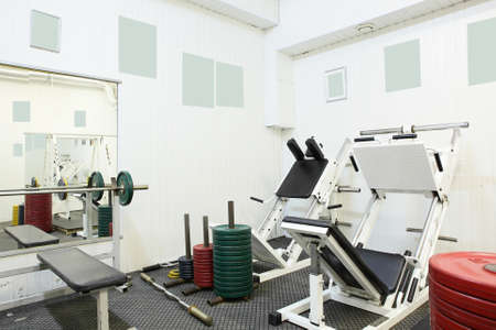 little bit used european sport gym without peopleのeditorial素材