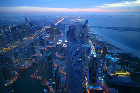 panoramic views of downtown of dubai city