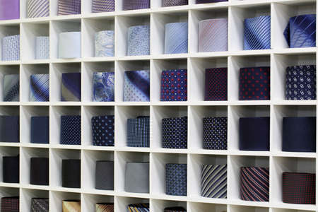 luxury and fashionable brand new interior of tie storeの写真素材