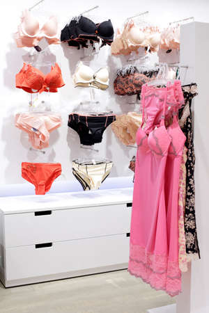modern and fashionable interior of underwear shopの写真素材
