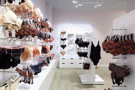 modern and fashionable interior of underwear shopの写真素材