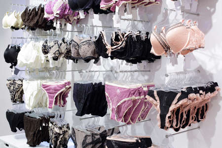Modern and fashionable interior of underwear shopの写真素材