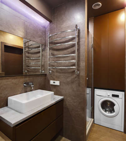 beautiful and modern interior of bright cloakroomの写真素材