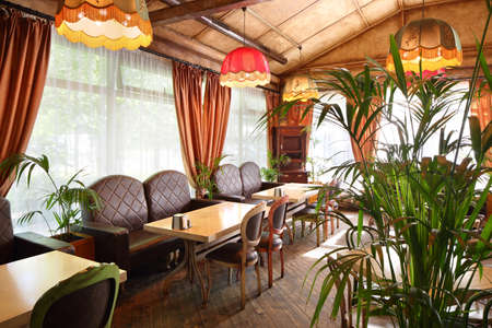 beautiful brand new european restaurant in downtownの写真素材