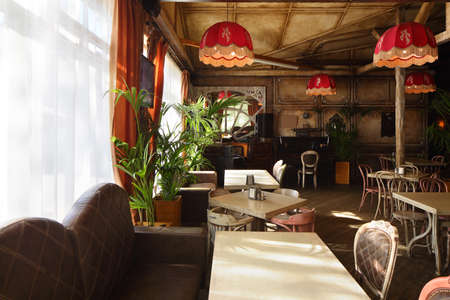 beautiful brand new european restaurant in downtownの写真素材
