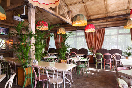 beautiful brand new european restaurant in downtownの写真素材