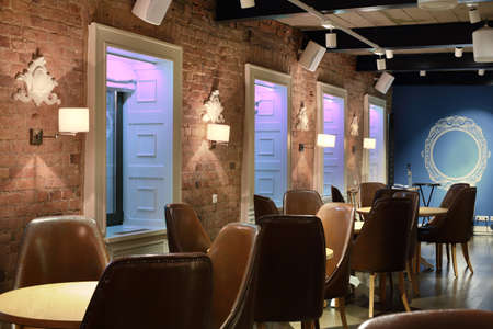 beautiful brand new european restaurant in downtownの写真素材