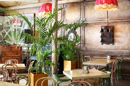 beautiful brand new european restaurant in downtownの写真素材