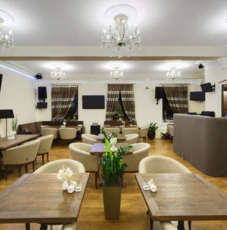 beautiful brand new european restaurant in downtownの写真素材
