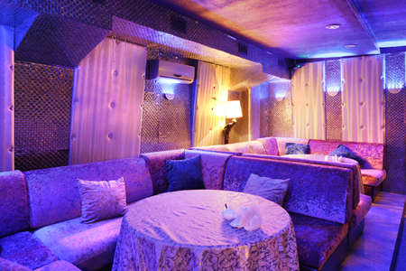 colorful interior of bright and beautiful night clubの写真素材