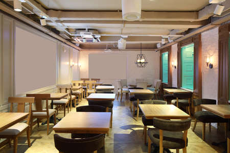 beautiful brand new european restaurant in downtownの写真素材