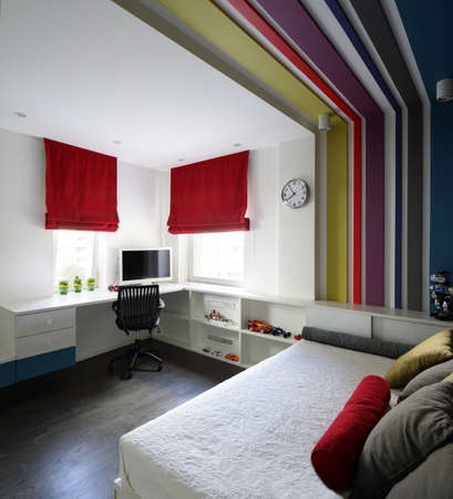 bright and beautiful interior of children roomの写真素材