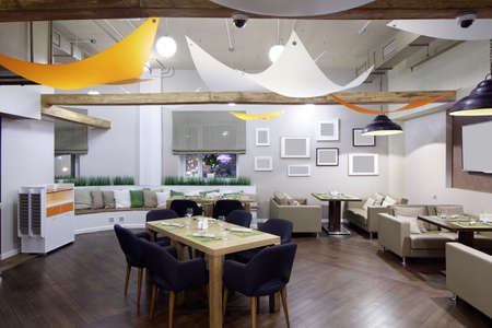 beautiful brand new european restaurant in downtownの写真素材