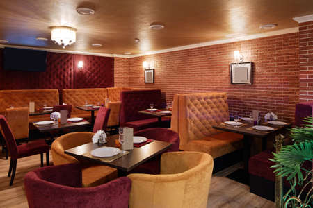 beautiful brand new european restaurant in downtownの写真素材