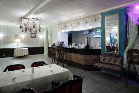 beautiful brand new european restaurant in downtownの写真素材