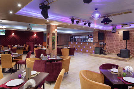 beautiful brand new european restaurant in downtownの写真素材