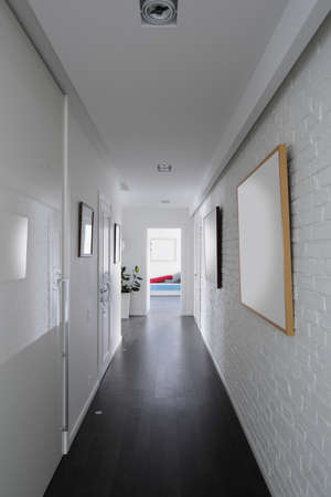 modern and simple interior of hallway at houseの写真素材