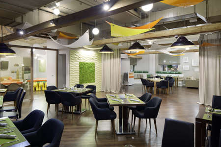 beautiful brand new european restaurant in downtownの写真素材