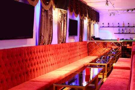 colorful interior of bright and beautiful night clubの写真素材