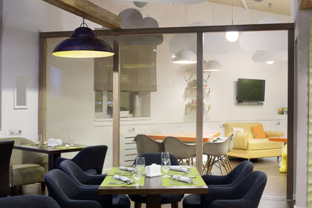 beautiful brand new european restaurant in downtownの写真素材