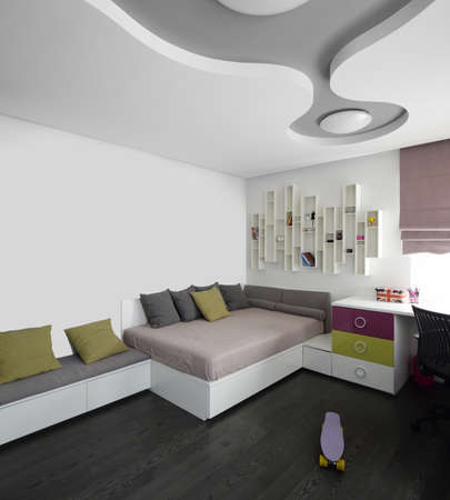 bright and beautiful interior of children roomの写真素材