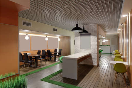 beautiful brand new european restaurant in downtownの写真素材