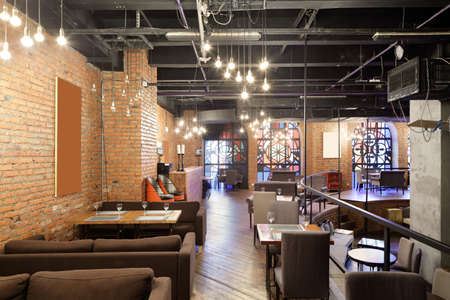 beautiful brand new european restaurant in downtownの写真素材