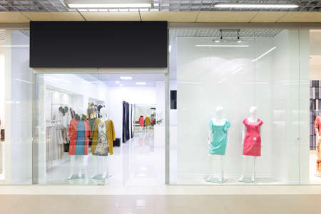 bright and fashionable window of modern european storeの写真素材