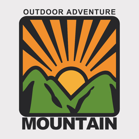 Mountain Outdoor Adventure Vector Art, Illustration, Icon and Graphicのイラスト素材