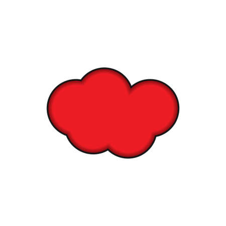 Red cloud papercut design. Editable color. Vector eps.10のイラスト素材