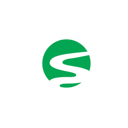 River logo with nature background. Perfect for brand, icon, logo, template, etc. Company name can be put. Vector eps.10のイラスト素材