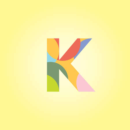 K letter with flat color design. Vector eps.10のイラスト素材
