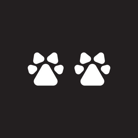 Dog Footprint with white flat designのイラスト素材