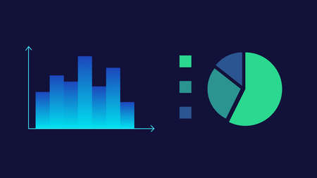 Graph or Chart vector design with blue theme