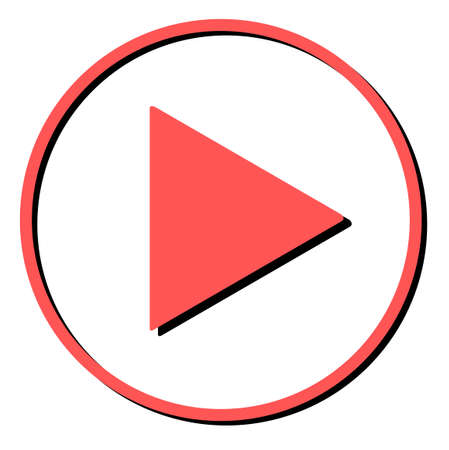 red play button iconのイラスト素材