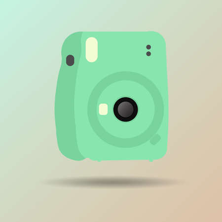 green or tosca instant camera design illustrationのイラスト素材