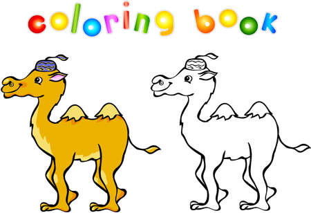 Funny cartoon camel coloring book. Vector illustration for childのイラスト素材