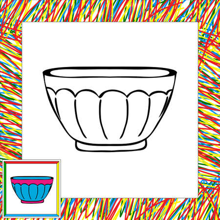 Vase for sweets coloring book. Vector illustration for childrenのイラスト素材