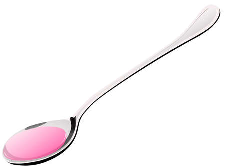 Cough syrup in a spoon isolated on whieのイラスト素材